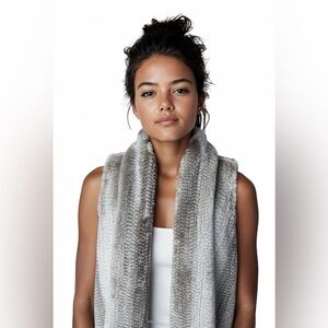 Taupe Knit Fur Vest - 100% Real Rabbit